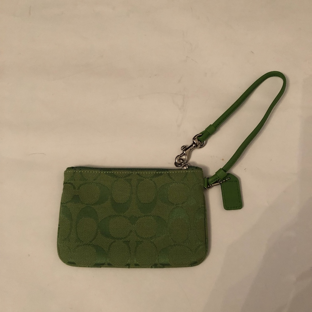 Coach Signature Skinny Small Wristlet - Lime Green - Picture 3 of 3